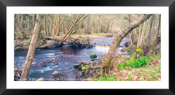 A Forestry Flow. Framed Mounted Print by Michael Billingham
