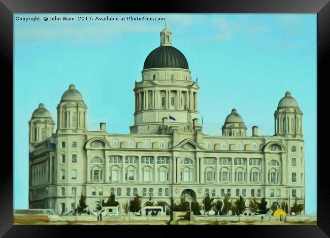 Port of Liverpool Building (Digital Art) Framed Print by John Wain
