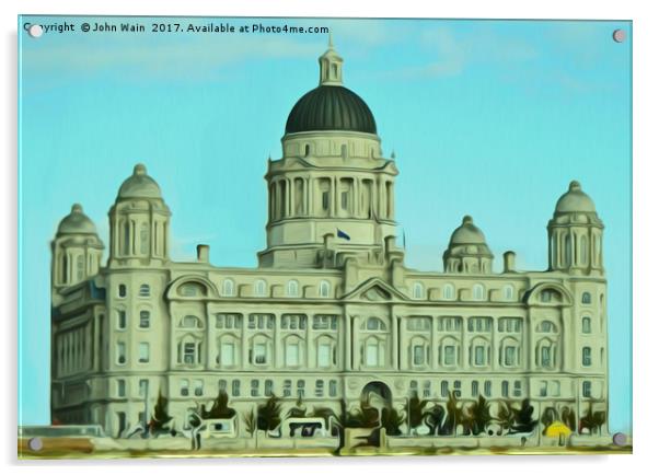 Port of Liverpool Building (Digital Art) Acrylic by John Wain