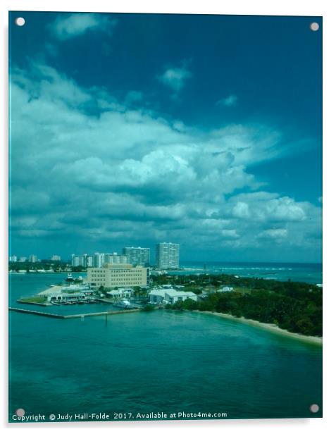 View from Port Everglades Acrylic by Judy Hall-Folde