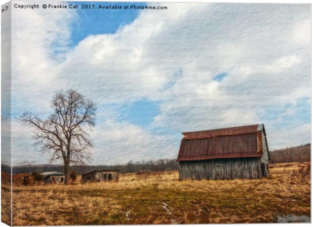 Old Barn with Outbuildings Canvas Print by Frankie Cat