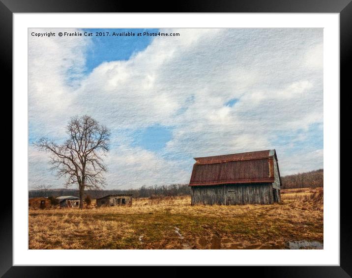 Old Barn with Outbuildings Framed Mounted Print by Frankie Cat