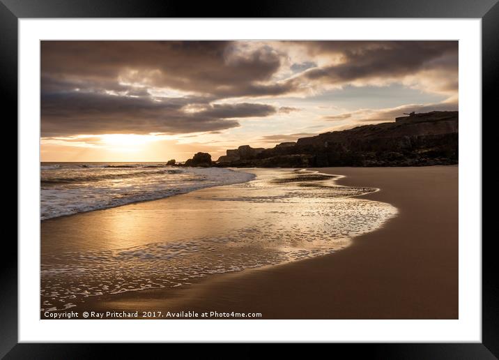 Sunrise over South Shields Beach Framed Mounted Print by Ray Pritchard