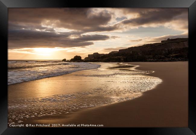 Sunrise over South Shields Beach Framed Print by Ray Pritchard