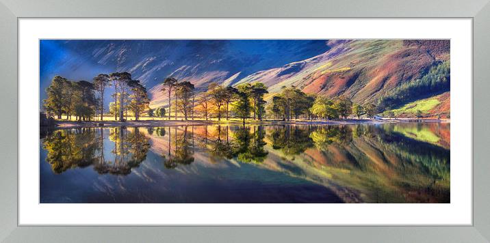 Summer Morning Reflections at Buttermere Framed Mounted Print by Dave Massey