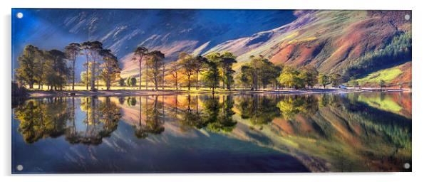 Summer Morning Reflections at Buttermere Acrylic by Dave Massey