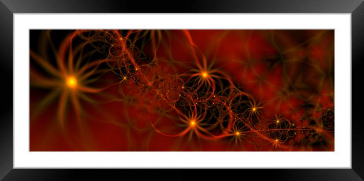 Sun Flares Fractal Pattern Framed Mounted Print by Dave Massey