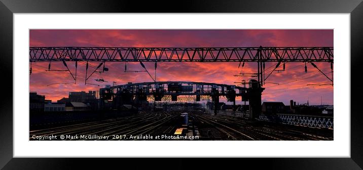 Glasgow Central Sunset Framed Mounted Print by Mark McGillivray