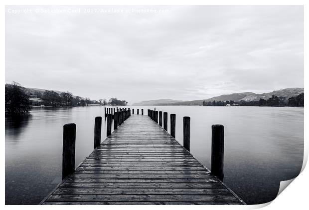 Coniston water on the lakedistrict Print by Sebastien Coell