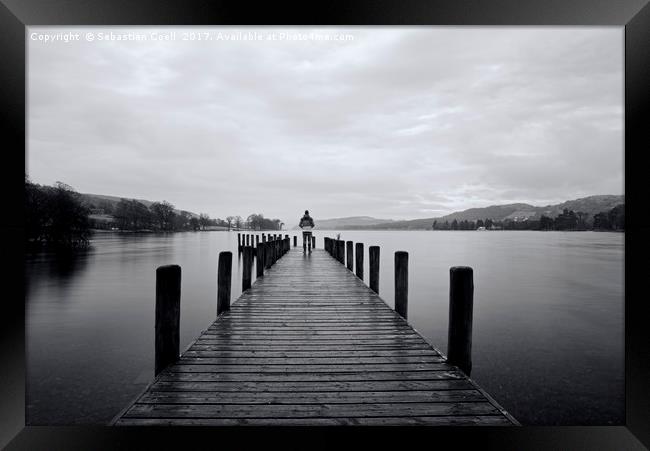 Coniston water on the lakedistrict Framed Print by Sebastien Coell