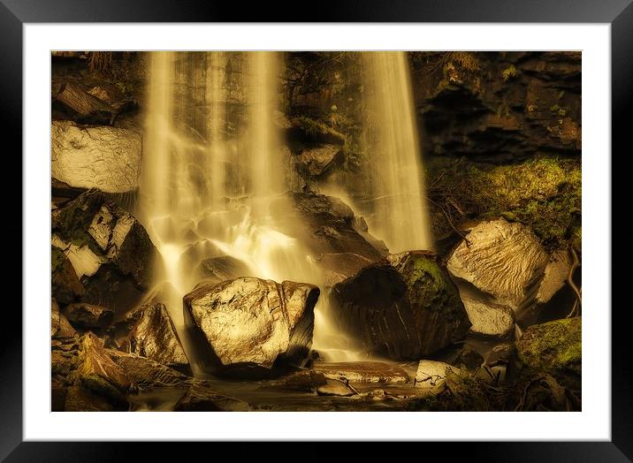 Melincourt waterfall Framed Mounted Print by Leighton Collins