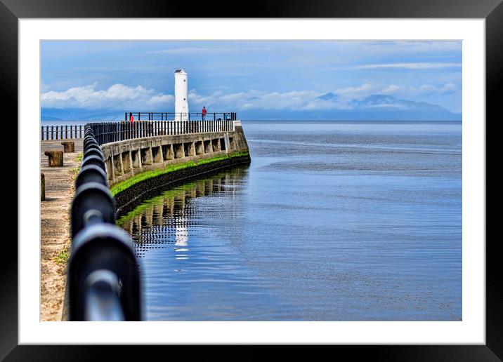 Ayr Harbour Entrance Framed Mounted Print by Valerie Paterson