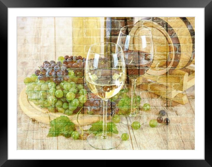 grapes and win Framed Mounted Print by sue davies