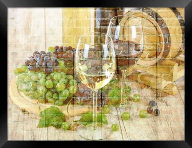 grapes and win Framed Print by sue davies