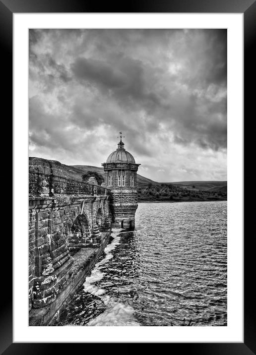 Craig Goch, Elan Valley black and white Framed Mounted Print by Sorcha Lewis