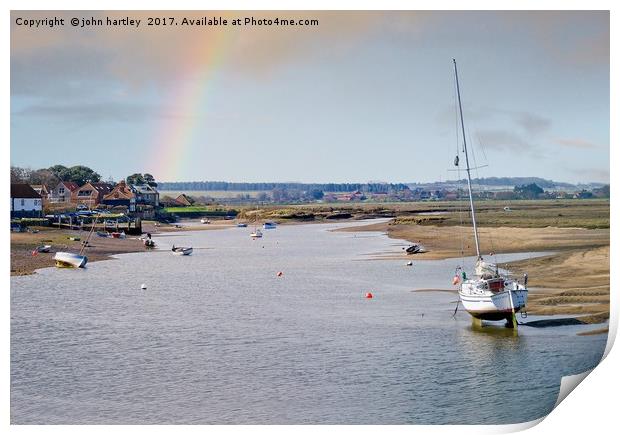 Rainbow over Burnham Overy Staithe North Norfolk Print by john hartley