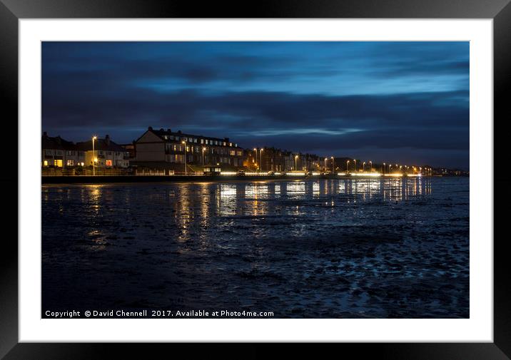 Hoylake Promenade Blue Hour  Framed Mounted Print by David Chennell