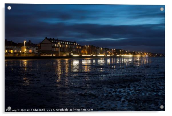 Hoylake Promenade Blue Hour  Acrylic by David Chennell