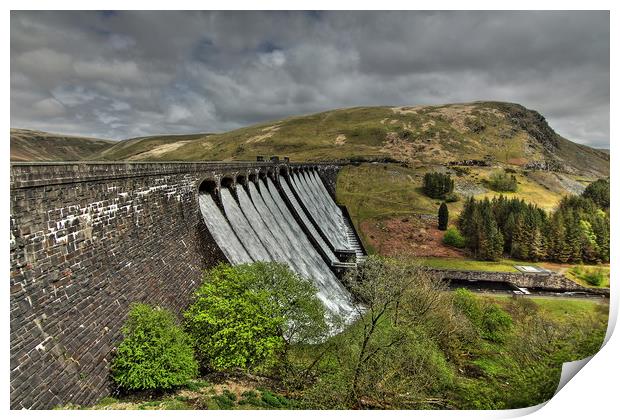 Claerwen Dam in May overflow Print by Sorcha Lewis
