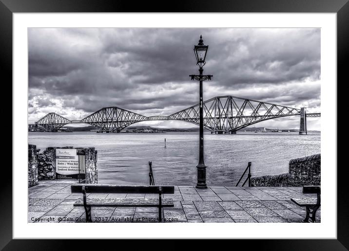 The Boathouse Steps - B&W Framed Mounted Print by Tom Gomez