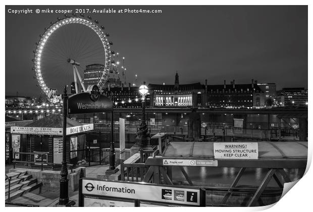 Westminster pier Print by mike cooper