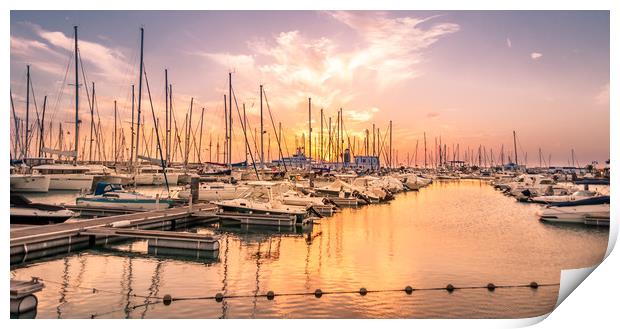Fiery sunset over the Marina  Print by Naylor's Photography
