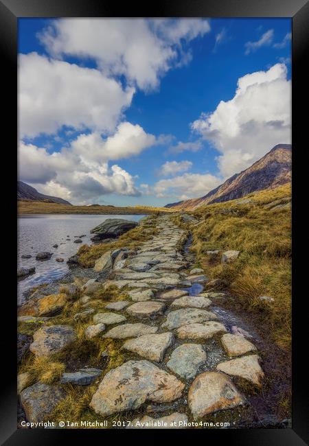 Llyn Idwal Pathway To Heaven Framed Print by Ian Mitchell