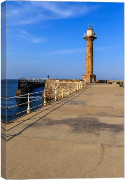 Whitby Pier  Canvas Print by chris smith