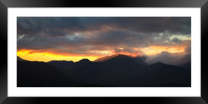 Sunset lake district  Framed Mounted Print by chris smith
