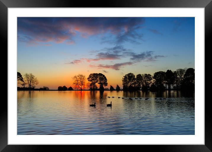 Sunrise Lake  Framed Mounted Print by chris smith