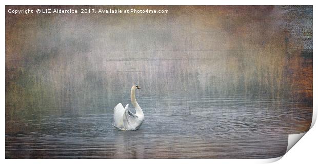 Swan Lake version 2 Print by LIZ Alderdice