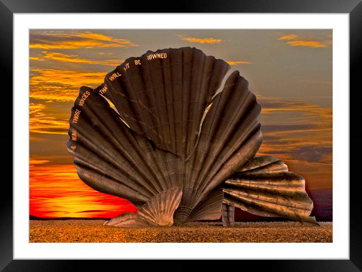 Scallop Sunrise at Aldeburgh Framed Mounted Print by Darren Burroughs