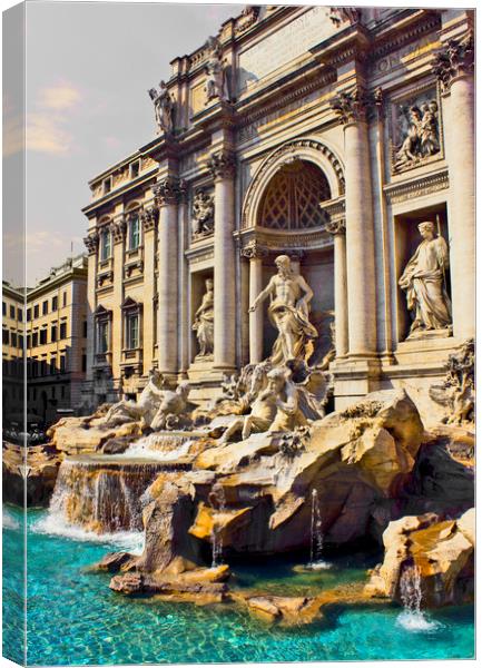 The Trevi Fountain Rome Canvas Print by Darren Burroughs