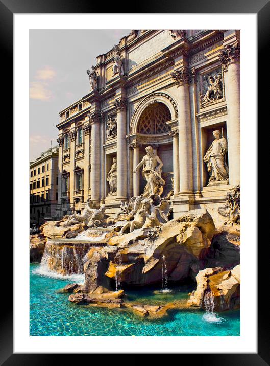The Trevi Fountain Rome Framed Mounted Print by Darren Burroughs