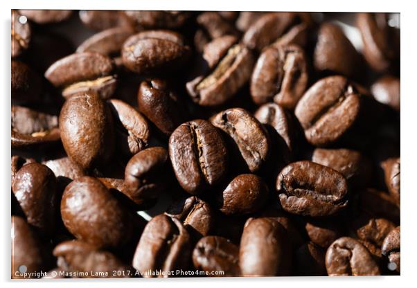 Black coffee grains Acrylic by Massimo Lama