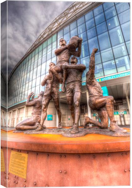 Rugby League Legends statue Wembley stadium Canvas Print by David Pyatt