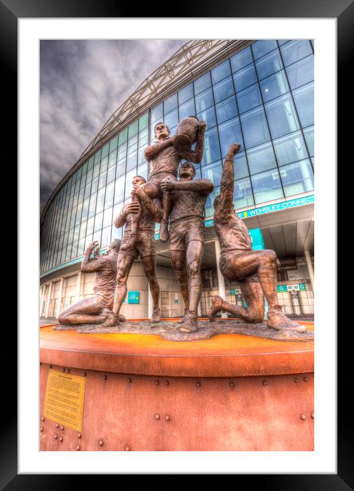Rugby League Legends statue Wembley stadium Framed Mounted Print by David Pyatt