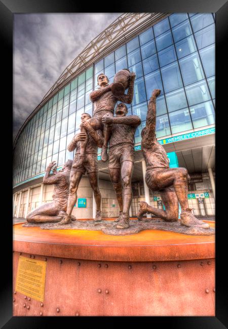 Rugby League Legends statue Wembley stadium Framed Print by David Pyatt