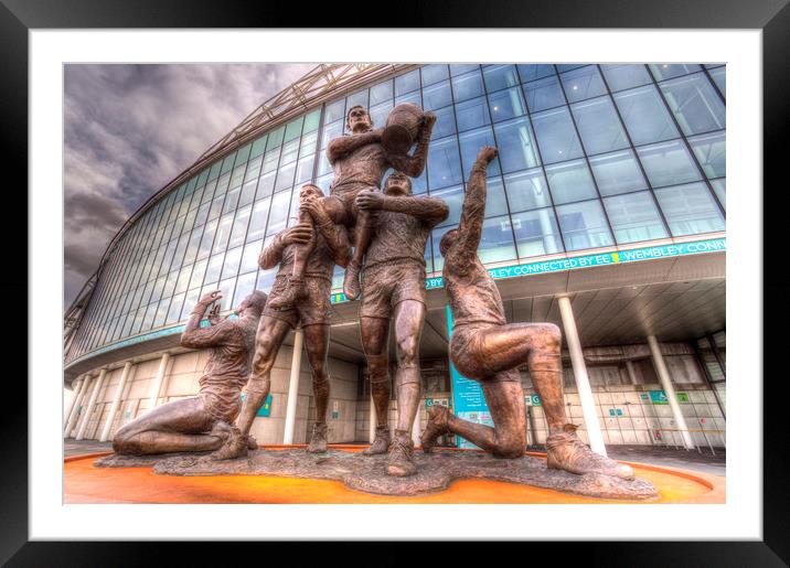 Rugby League Legends statue Wembley stadium Framed Mounted Print by David Pyatt