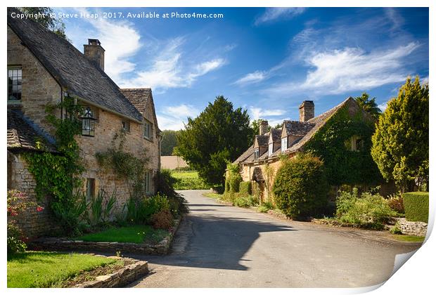 Old cotswold stone houses in Icomb Print by Steve Heap