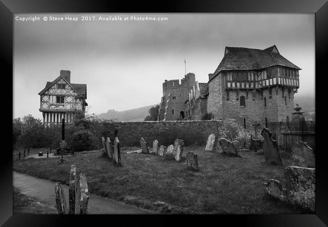 Graveyard by Stokesay castle in Shropshire Framed Print by Steve Heap