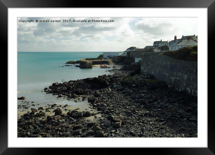 WALKING TO COVERACK Framed Mounted Print by andrew saxton