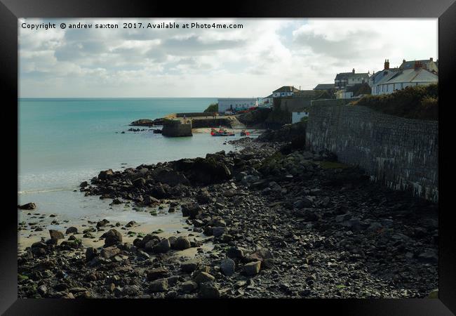 WALKING TO COVERACK Framed Print by andrew saxton