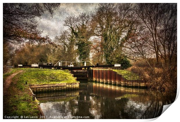 Sulhamstead Lock on the Kennet and Avon Print by Ian Lewis
