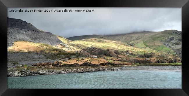 The Mountain Mist rolls in Snowdonia Mountains Framed Print by Jon Fixter