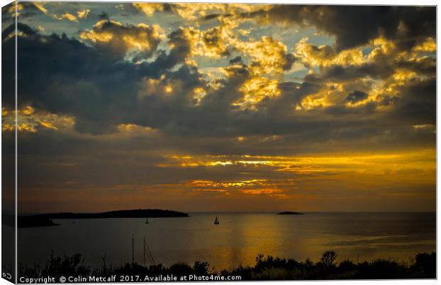 Sunset over the Adriatic Canvas Print by Colin Metcalf