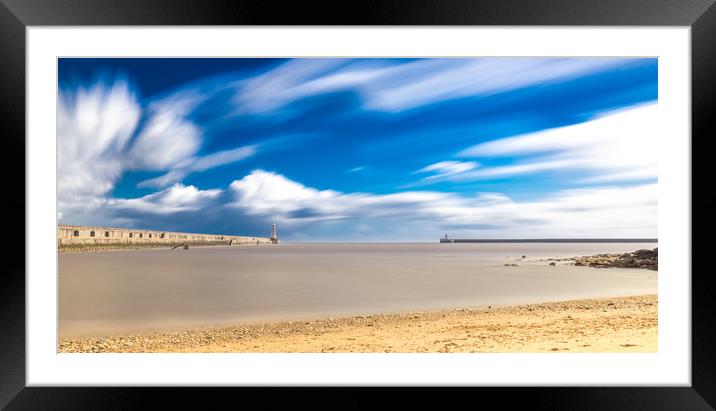 Prior's Haven beach and the Piers Framed Mounted Print by Naylor's Photography