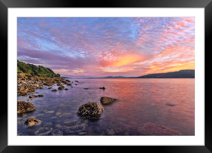 Firth of Clyde Sunset Framed Mounted Print by Valerie Paterson