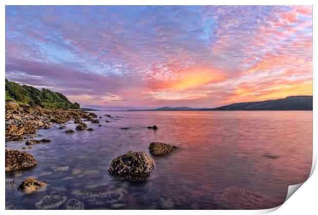 Firth of Clyde Sunset Print by Valerie Paterson