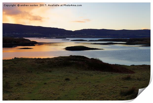 DUNVEGAN SUNSET Print by andrew saxton